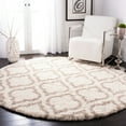 thumbnail image 2 of SAFAVIEH Hudson Louise Plush Geometric Shag Area Rug, Ivory/Beige, 3' x 3' Round, 2 of 6