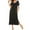 Black, variant on FRSASU Womens Short Sleeve Nightgown Cotton V-Neck Long Nightshirts Full Length Sleep Dress Side Slit Sleepwear with Pockets Red