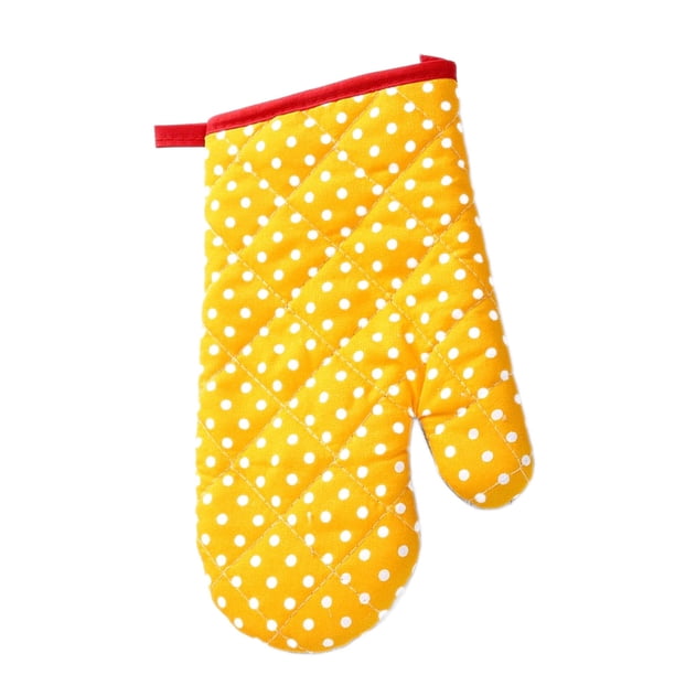 Toystoory Manoplas anti-calor Guantes profesionales para horno de microondas Guantes de algodón resistentes al calor Manoplas para hornear resistentes al Cocina y Comedor Pequeños puntos amarillos Toystoory HA063608-03B
