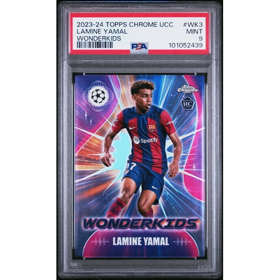 PSA 9 Lamine Yamal 2024 Topps Chrome #WK-3 Wonderkids Rookie Card