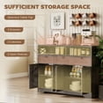 thumbnail image 4 of HOMCOM Buffet, Armoire Buffet avec 4 Portes de Grange et 3 Tiroirs Brun Foncé, 4 of 10