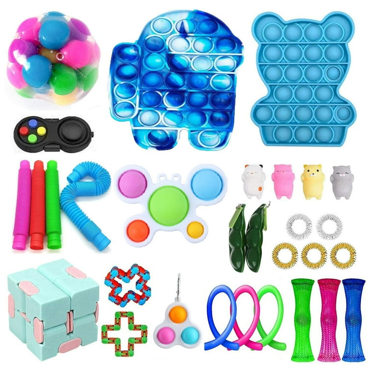 Sensory Fidget Toys Set, Novelty Stretchy String Marble Mesh Anti-Anxiety  Toys Kit for Adults Kids