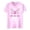 Pink, variant on Women's Pink Ribbon Butterfly Logo Round Neck Short Sleeve T-Shirt – Breathable Cotton Blend for Awareness Support – Pink XXL