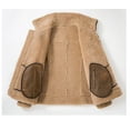 thumbnail image 6 of New Arrival Men's Winter Fashion Coat Genuine Sheepskin Leather Jacket for Motorcyclist Biker Pilot Outerware Wool Liner Double Layers Collar Brown 5XL 6XL,3XL,light brown, 6 of 9