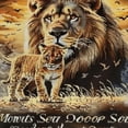 thumbnail image 6 of WYYP Lion, Cub, Poem Lion, Cub, Poem Round Tablecloth 100% Polyester Fiber Table Cloth White, 6 of 8