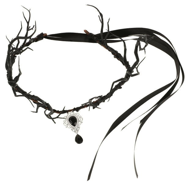 ColoMX Diadema de elfo, tocado de Hada, rama circular, Crwon Floral para mujeres y niñas, Cosplay de Halloween, sesión de fotos, Mardi Gras, carnaval, graduación