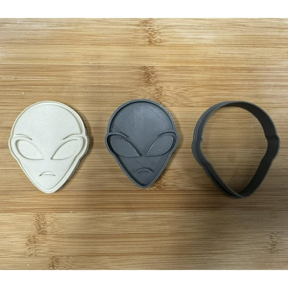 Alien Cookie Cutter & Stamp Set, ET001 (3x2.5") Made in USA by Mighty Gadget