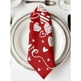 thumbnail image 2 of Red Love Valentines Cloth Napkins Washable Set of 2, White Love Heart Reusable Dinner Table Napkins Cloth Bulk for Weddings Kitchen Restaurants Hotel Events Parties 20 x 20 Inch, 2 of 9