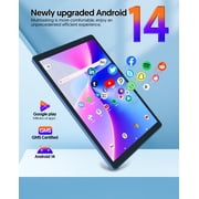 Android Tablet, 10 inch Android 14 Tablet, Quad-core CPU, RAM 4GB（2G+2G）, ROM 32GB (Up to 1TB), 800x1280 IPS, WiFi 6, 2MP+2MP, 6000mAh, Blue