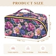 thumbnail image 4 of FORMRS Makeup Bag Travel Cosmetic Organizer for Women Fold Flat Zipper Pouch with Handle, Soft Pinks Flowers, 4 of 8