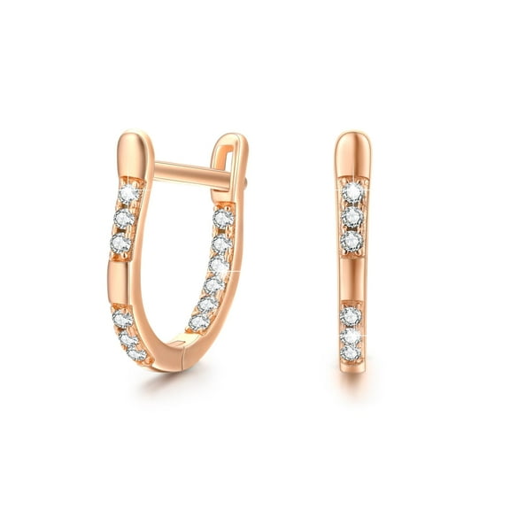 Cuoka Halo Hoop Earrings 925 Sterling Silver for Women Mom Wife 18K Gold Plated Zircon Jewelry Birthday Christmas Gifts for Sensitive Ears