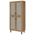 thumbnail image 5 of Teller 80-inch 4-door Tall Shoe Storage Cabinet Natural Oak, 5 of 12