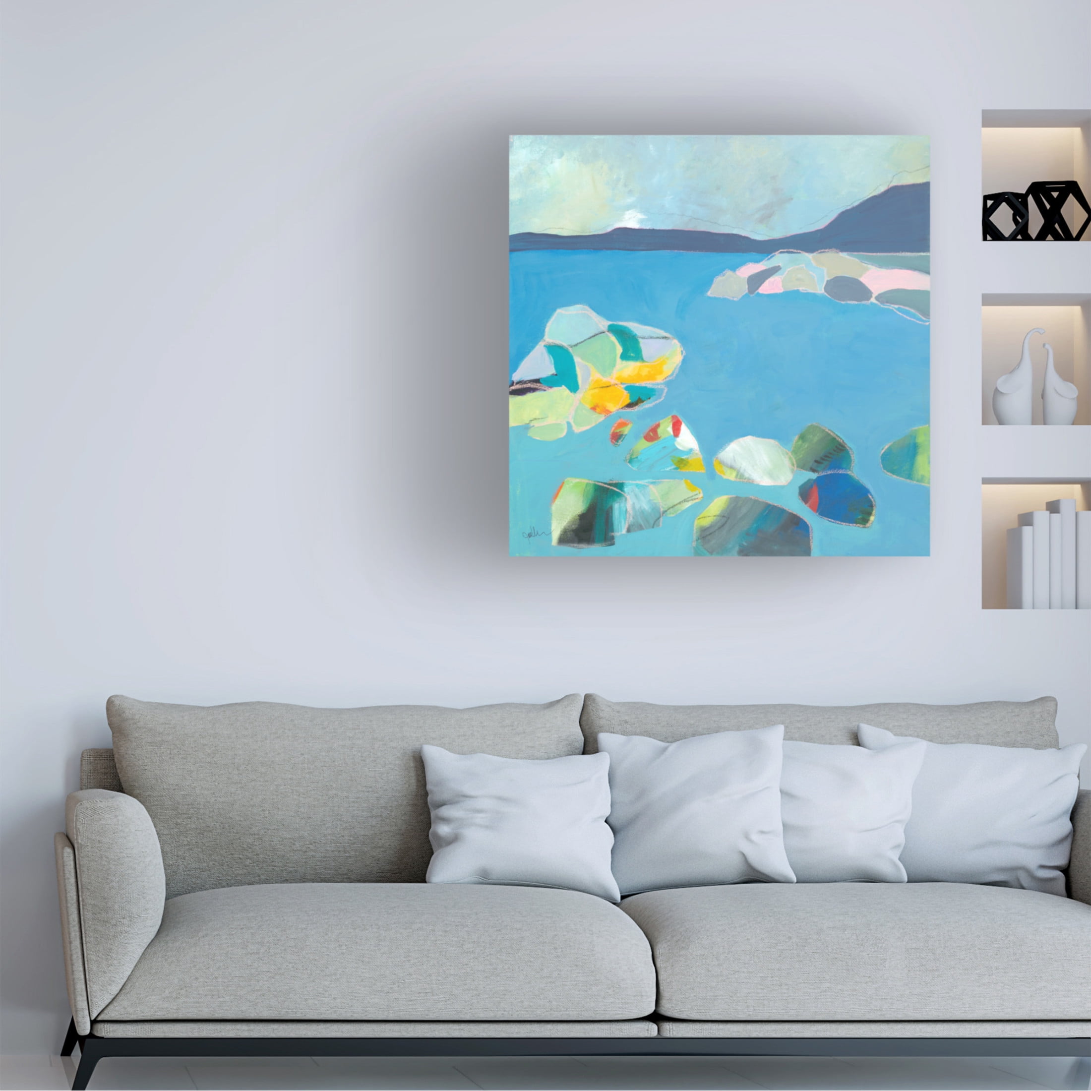 Canvas Wall Art - Jan Weiss 'Sand Harbor Lake Tahoe 4' Wall Art for Living Room, Bedroom, or Office Décor by Trademark Fine Art - 24 x 24 Inches
