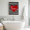 thumbnail image 3 of Canvas Wall Art, Valentines Red Love Heart Framed Canvas Prints for Bedroom Living Room, Withe and Black Stripe Gallery Wrapped Wall Decor for Home Office, Gifts, 12"x18" Ship Next Day, 3 of 7