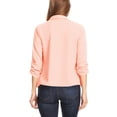 thumbnail image 3 of Women's Casual Office Wear Open Draped Front 3/4 Sleeves Basic Solid Blazer Jacket S-3XL, 3 of 3