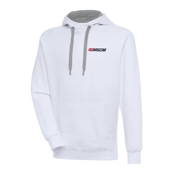 Men's Antigua White NASCAR Patriotic Victory Pullover Hoodie