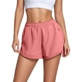 thumbnail image 3 of JIAYUE Women's Athletic Shorts Casual With Liner Elastic High Waist Loose Fit Yoga Pure Color Running Workout Comfortable Breathable Summer Lightweight Bottoms For Ladies, 3 of 6