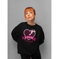 thumbnail image 2 of Love Is All We Need - Romantic Heart Graphic Women's Sweatshirt, 2 of 4