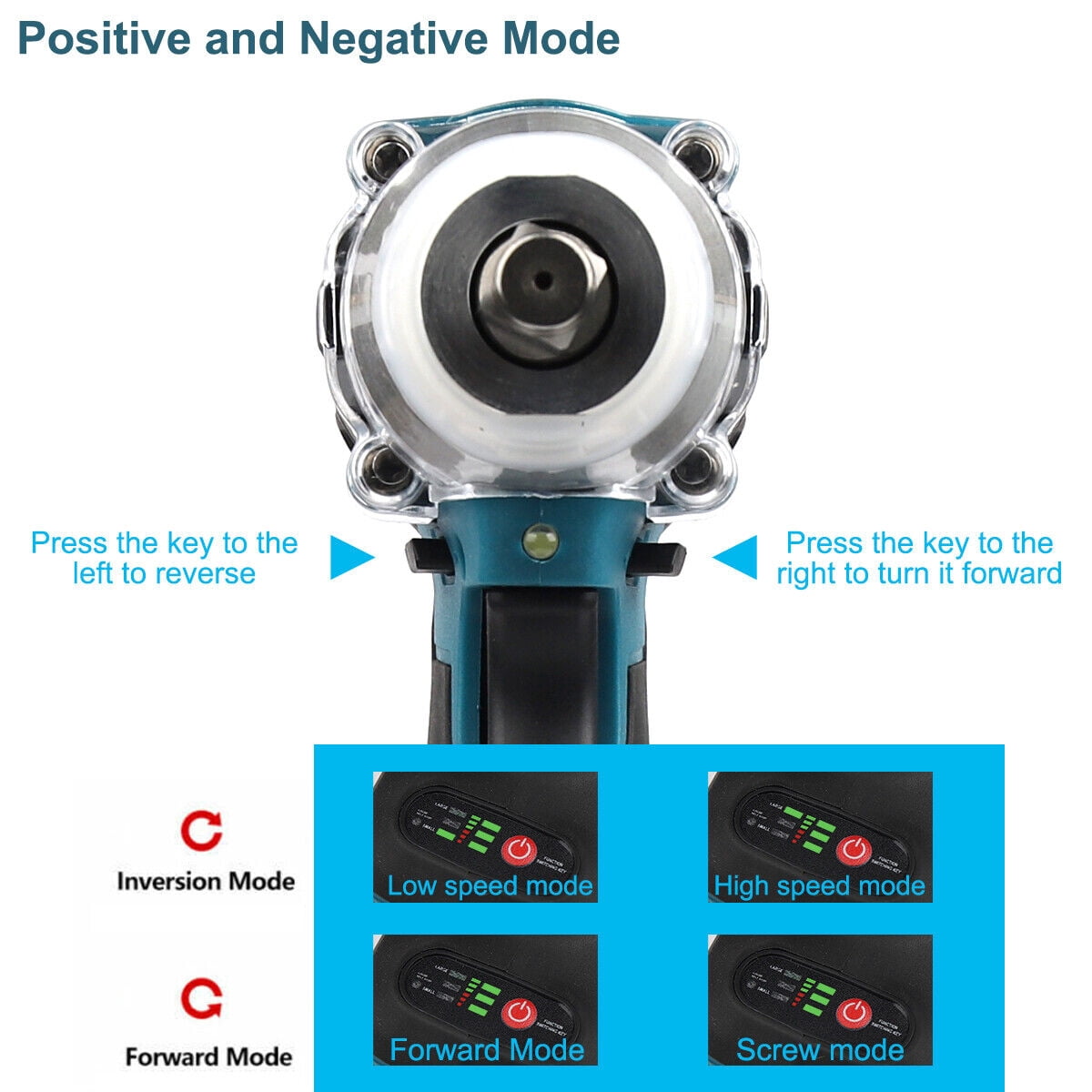 Cordless Electric Impact Wrench 1/2" High Power Driver with Lithium Ion Battery,Electric Screw Wrenches