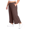 thumbnail image 2 of Gleelist Women's Plus Size Wide Leg Pants Lightweight Casual High Waist Side Slit Flowy Lounge Trouser With Pockets XL-5XL, 2 of 5