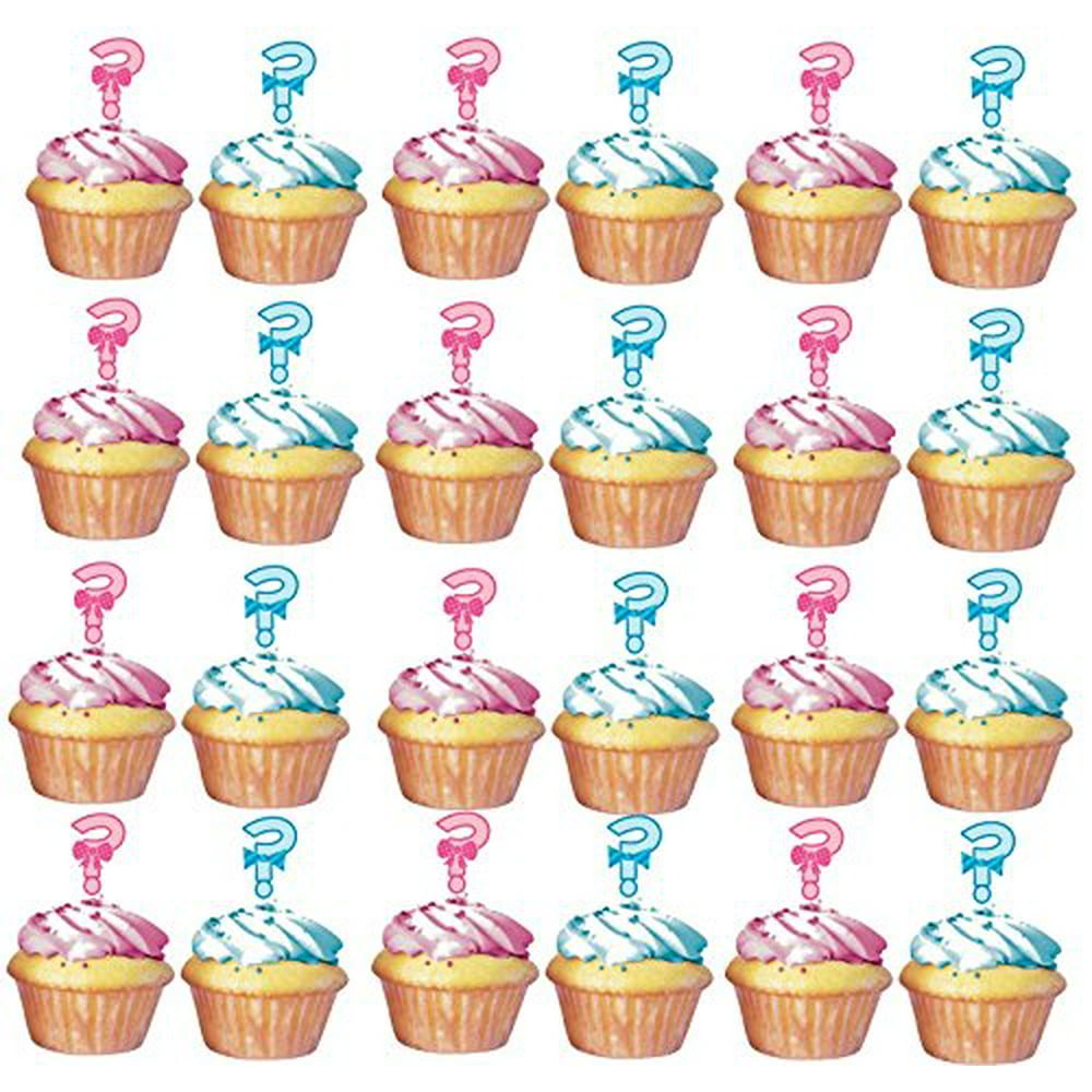 Gender Reveal ? Cupcake Toppers 24 Pack