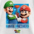 thumbnail image 2 of Girl's The Super Mario Bros. Movie We're the Mario Brothers Graphic Tee White X Small, 2 of 4