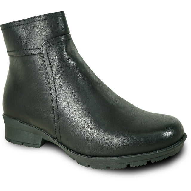 kozi Canada Ice Brake Women Waterproof Winter Snow Bootie NEIVA-1 Fur Lined Side Zipper Black