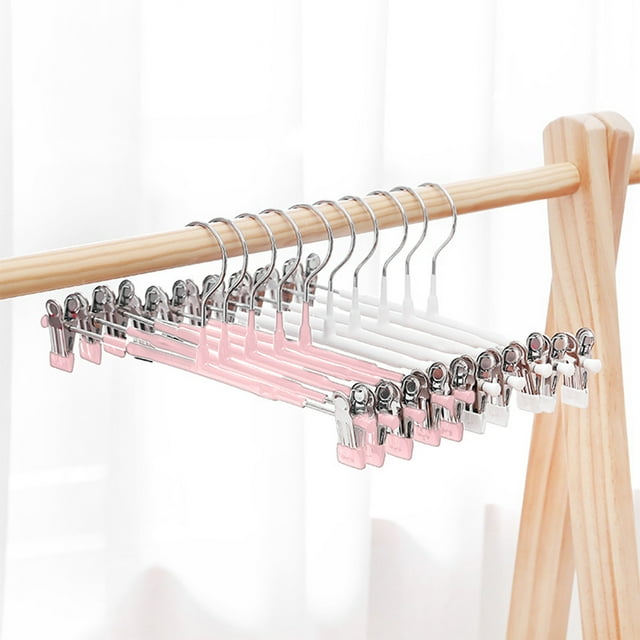 Sentmoon Laundry Racks for Drying Clothes Dip Plastic Seamless Pants Rack Non Slip Thick Telescopic Pants Clip Multi Functional Household Hanger Stainless Steel Non Slip Pants Rack