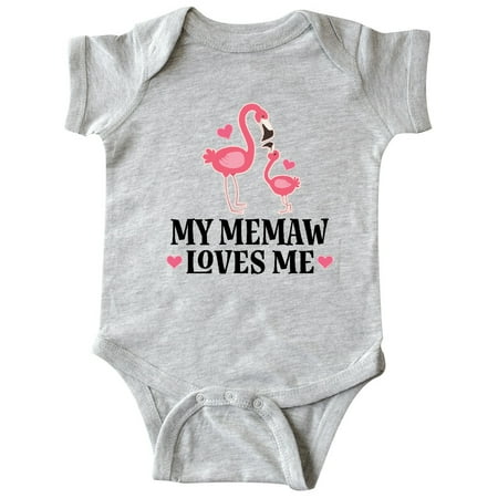 

Inktastic Memaw Loves Me Girl Flamingo Gift Baby Girl Bodysuit