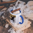thumbnail image 5 of Three Month Old Basenji Puppy With His Legs Over The Side Of A Chair., 15oz Two-Tone Blue Mug, 5 of 7