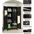 thumbnail image 7 of Metal Storage Cabinet with Lock, 71" Garage Storage Cabinet with Hanging Rod & S-Hooks, Large Storage Cabinet, Locking Tool Cabinet Utility Closet, Black, 7 of 7