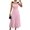 Pink, variant on Women's Square Neck Wide Strap Dress with Tiered Bow and Lining 95% Polyester 5% Elastane for Elegant Everyday Wear