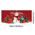 thumbnail image 2 of Large Garage Door Banner Outdoor for Holiday Season Festive Welcome Sign Featuring Santa Sleigh Reindeer and Snowman Design Durable Material for Celebrations, 2 of 5