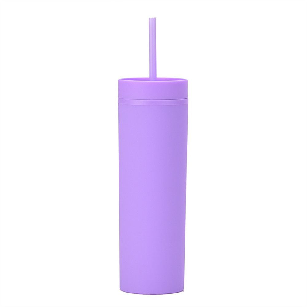 16oz Multi Color Drinkware Party Double Layer With Lid Straw Acrylic