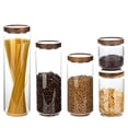 thumbnail image 1 of Set de Contenedores de Vidrio Homtop con Tapa de Madera de Borosilicato, 1 of 8