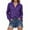 A-Purple, variant on Women Shirts Solid Color Sequined Long Sleeve Lapel Button Blouse