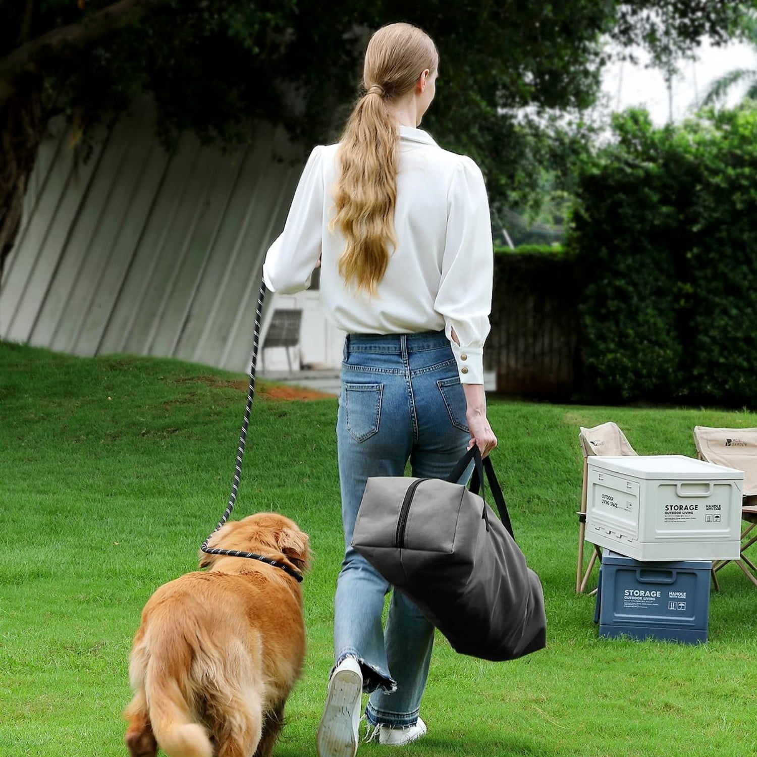 24 Inch Collapsible Travel Dog Crate for Medium Large Dogs, Portable Dog Crate 4-Door Foldable Soft Kennel with Durable Mesh Windows for Indoor & Outdoor Travel, with Storage Bag