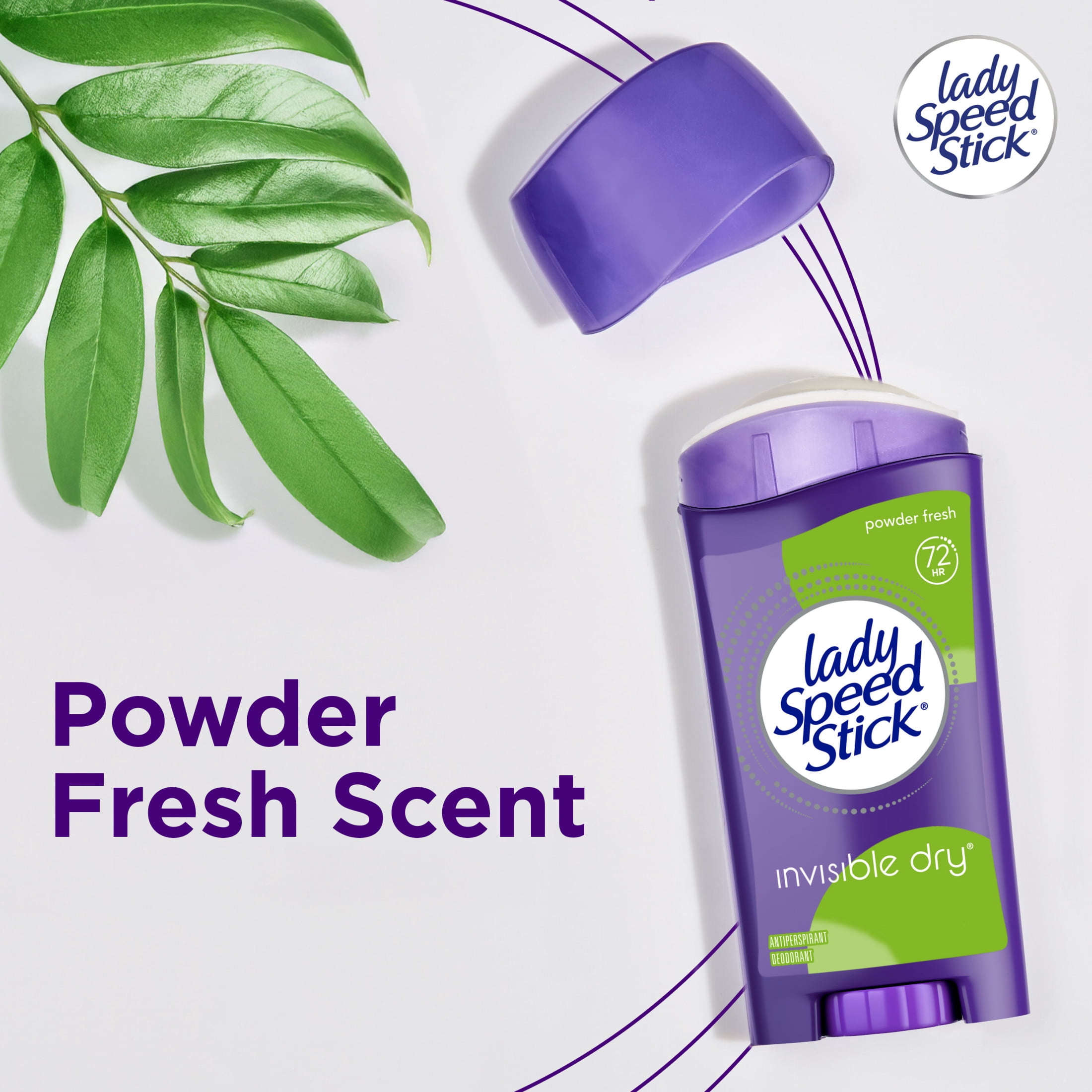 Lady Speed Stick Antiperspirant Deodorant for Women, Powder Fresh Scent, 1.4 oz Stick