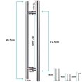 thumbnail image 2 of Tipo H para Puerta Principal Manija para Puertas de Vidrio de Madera, Aluminio o Herreria, Acero inoxidable (Plateado, 100 cm), 2 of 8