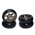 thumbnail image 2 of Milaget 4 Pieces RC Car Slick Wheel Tires Wheels Rim for 284131 1/28 Car Crawler Replace, 2 of 6