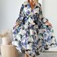 thumbnail image 5 of Faldas largas Vestido largo bohemio para mujer, vestido bohemio fluido de manga larga con estampado Floral y corte en A, vestido veraniego de moda con vuelo grande, ropa de playa Kuymtek Azul T XL para Mujer, 5 of 6
