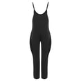 thumbnail image 5 of Gibobby pantalones siameses color liso Mono informal de verano para mujer, sin mangas, holgado, de Color sólido, con correa a la moda, mono holgado para mujer(Negro， XXXL), 5 of 5