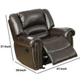 thumbnail image 5 of Benzara Individual Fun Bonded Leather & Plywood Recliner/Glider in Brown, 5 of 5