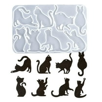 BYNNIX 8 Cavity Silicone Mold For Cats Pendants High Transparency And Easy Release Accessory Mold For Craft Jewelry Making