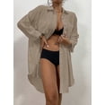 thumbnail image 3 of Bsubseach Fashion Swim Cover Ups for Women Button Down Long Sleeve Shirt Beach Outfits, 3 of 7