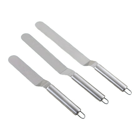 

SEFUONI 3 Pcs Stainless Steel Icing Spatula Set 6inch 8inch 10inch Cake Decorating Tool for Baking Smoother Scraper Offset Frost