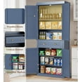 thumbnail image 6 of KIGOTY 72" Tall Kitchen Pantry Cabinet with Drawer and 4 Adjustable Shelves, Freestanding Pantry Storage Cabinets, Wood Cupboard Pantry Cabinet for Kitchen, Dining Room, Living Room, Greyish Blue, 6 of 17