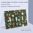 thumbnail image 3 of Yayeee Toggle Light Switch Wall Plate 2-Gang 4.56"x4.48" Decorative Outlet Cover, Green Flowers Pattern, 3 of 7