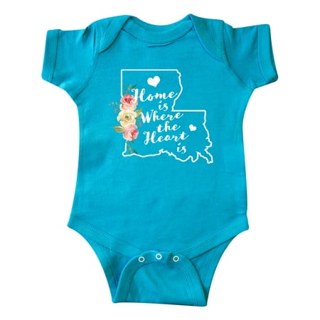 

Inktastic Louisiana Home is Where the Heart is with Watercolor Floral Gift Baby Boy or Baby Girl Bodysuit