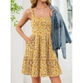 thumbnail image 6 of Sociala Womens Adjustable Straps Dress with Pockets Cute Sleeveless High Waist A-line Sundress Built-in Bra, 6 of 8